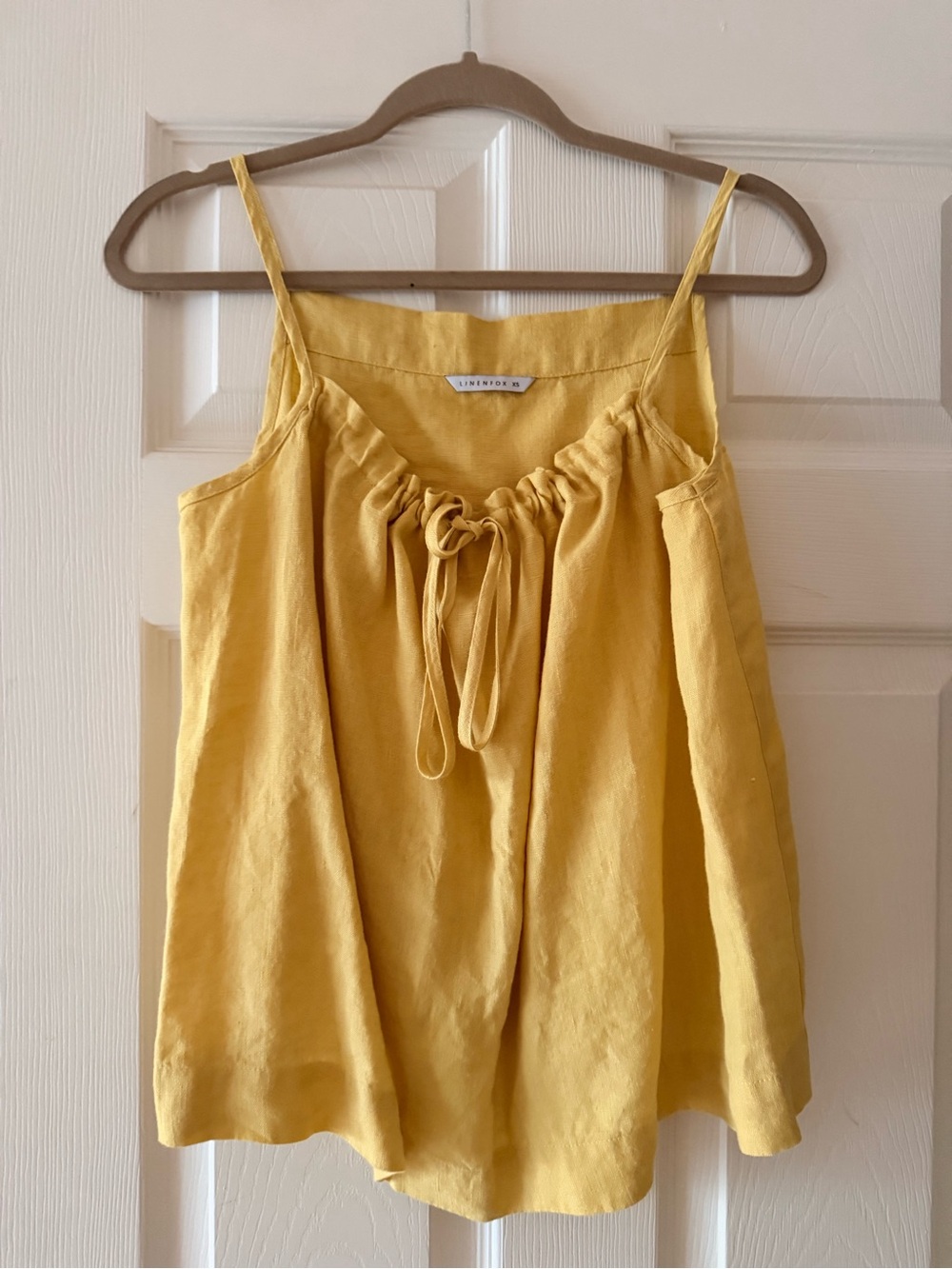 Linenfox Yellow Linen Tie-Front Camisole